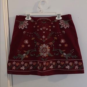 red corduroy skirt